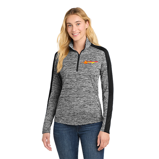Sport-Tek® Women's PosiCharge® Electric Heather Colorblock 1/4-Zip Pullover